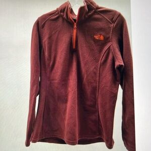 Medium North Face maroon 3/4 zip pullover